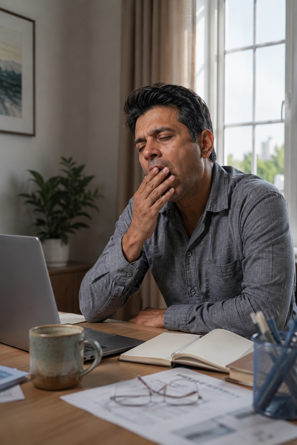 Person looking exhausted with constant daytime fatigue