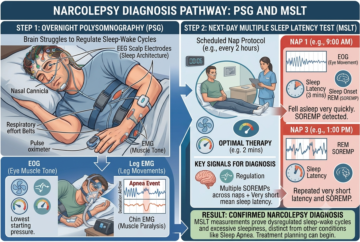 Why narcolepsy evaluation needs two tests