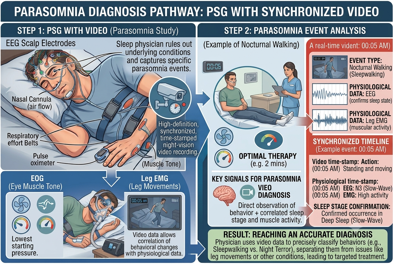 What a parasomnia study records