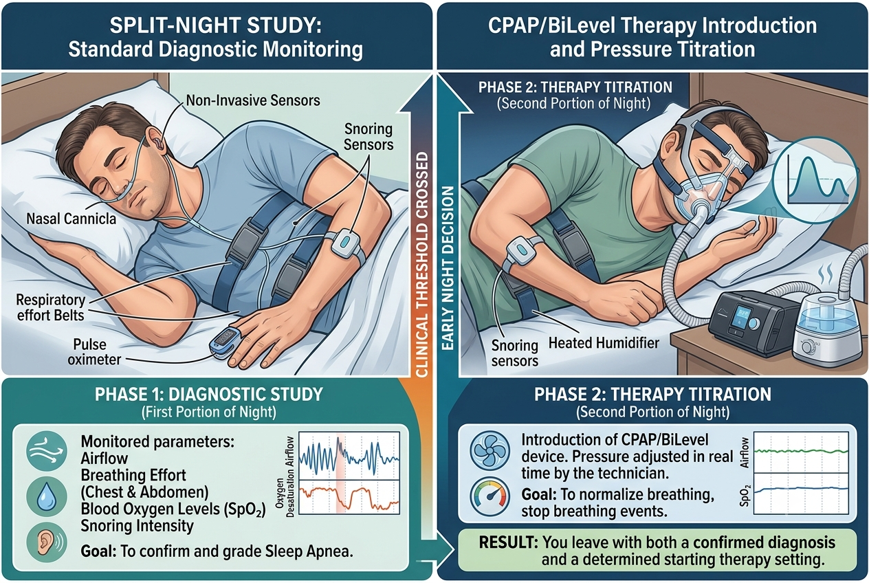 How a split-night study diagnoses and treats in one night