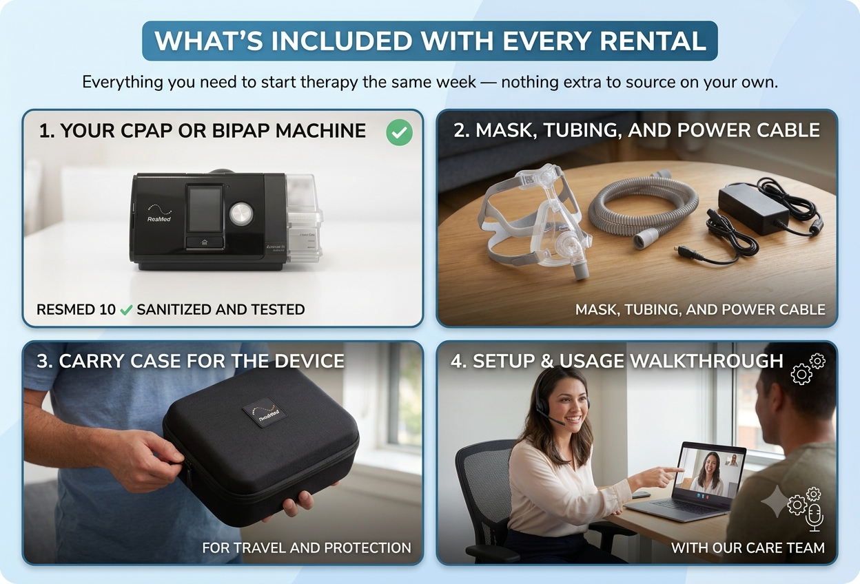 What's included with every CPAP or BiPAP rental